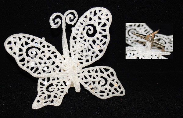 Метелик з металевим кліпом h=10 см, колір білий CCU1203-004 White