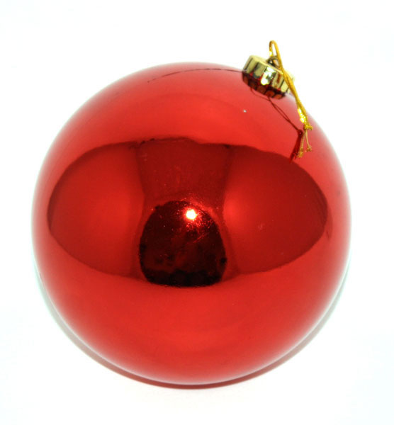 Підвіска Куля d=15 см, блискуча, пластикова, ялинкова прикраса для новорічних свят, колір червоний AR2/15001A/R