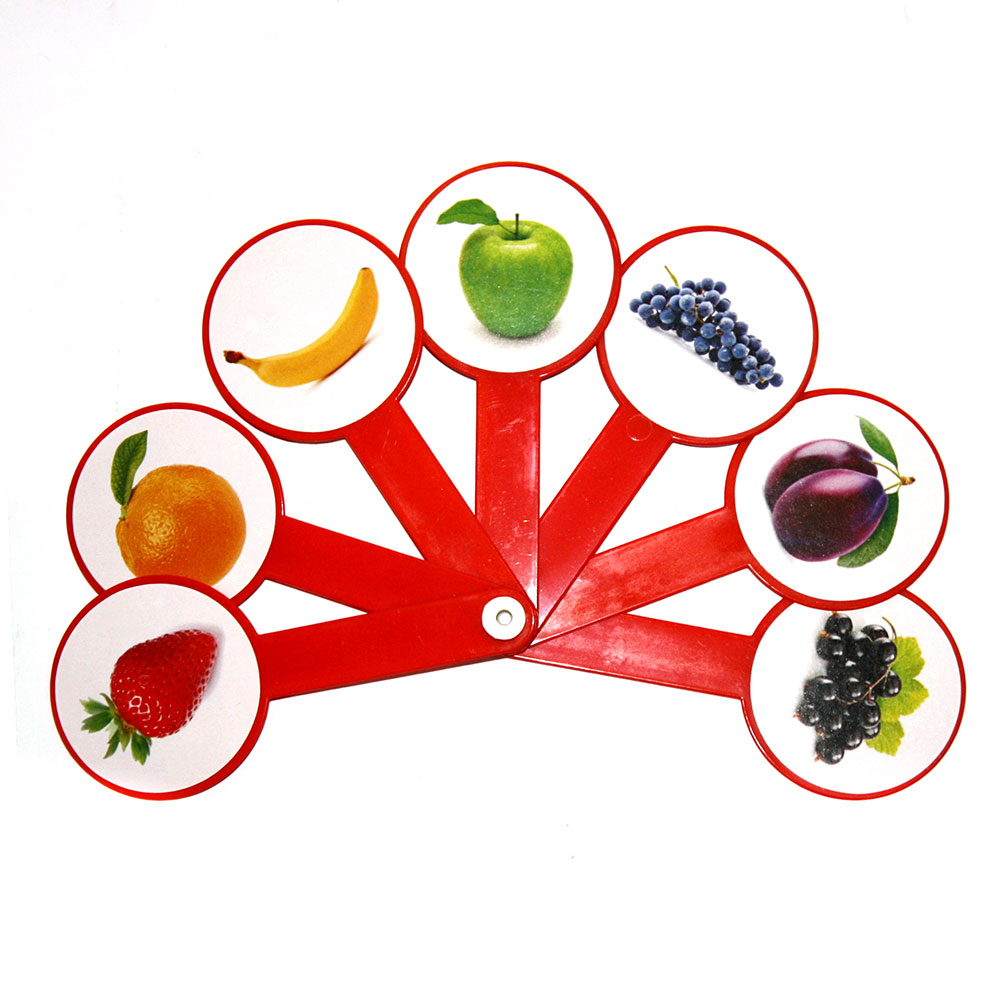 Учбово-розвиваючий матеріал: Віяло "Овочі та фрукти", пластик