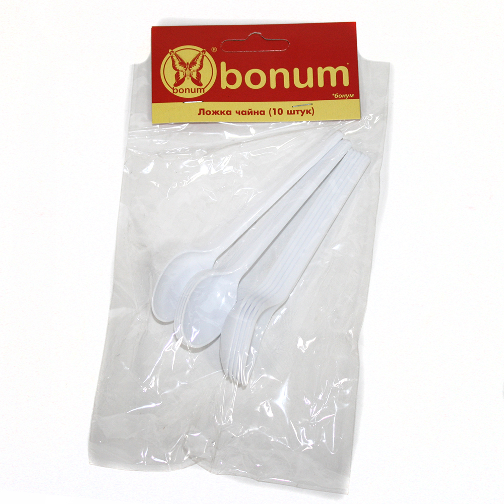 Ложка чайна Bonum пластик, 10 штук в упаковці
