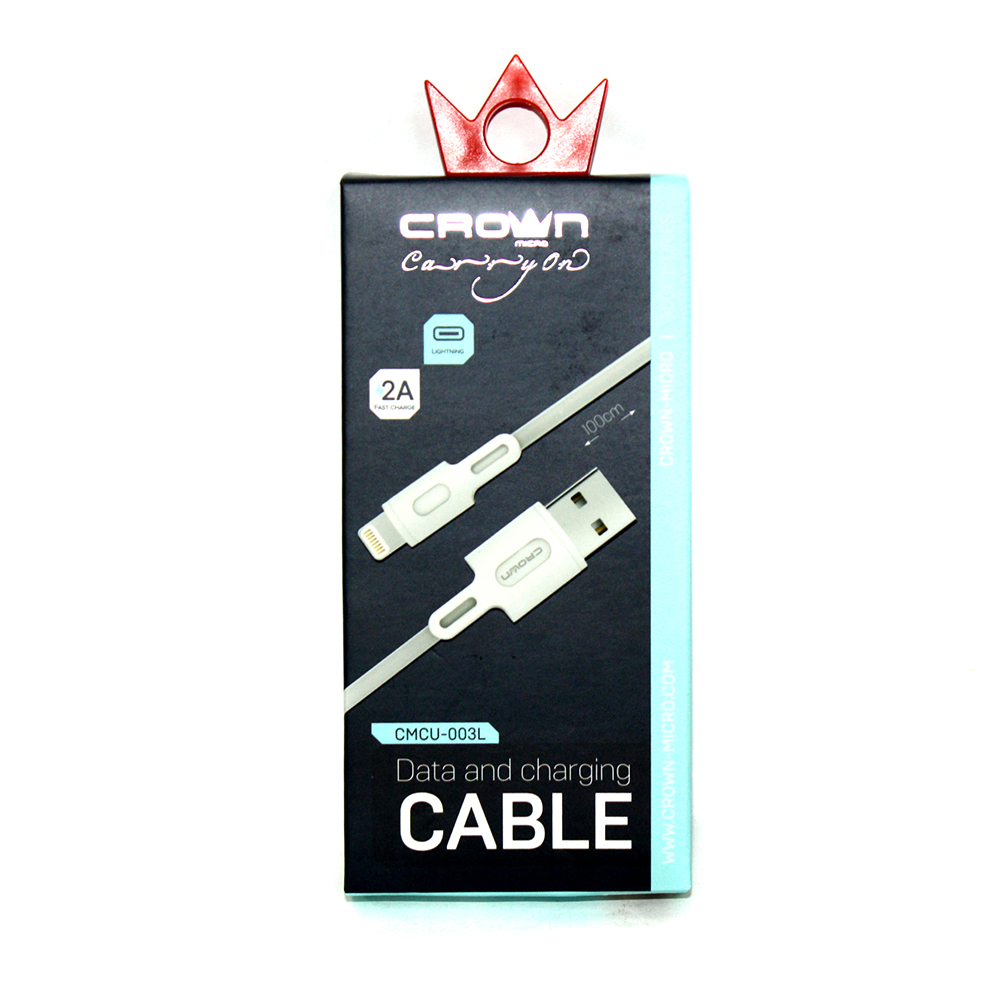 Кабель Crown USB 2.0A - Lightning 1.0м CMCU-003L
