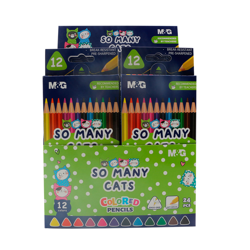Олівці кольорові M&G So Many Cats, 12 кольорів AWP343A1