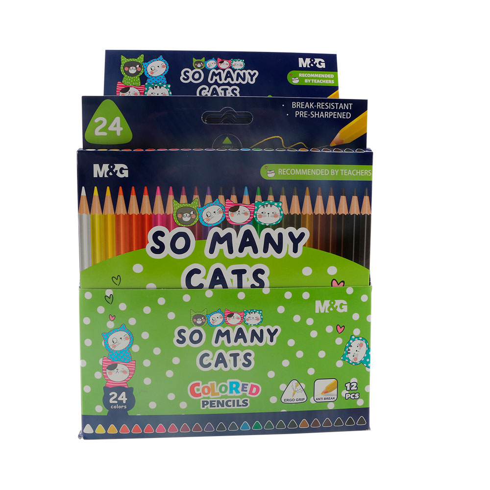 Олівці кольорові M&G So Many Cats, 24 кольорів AWP343A2