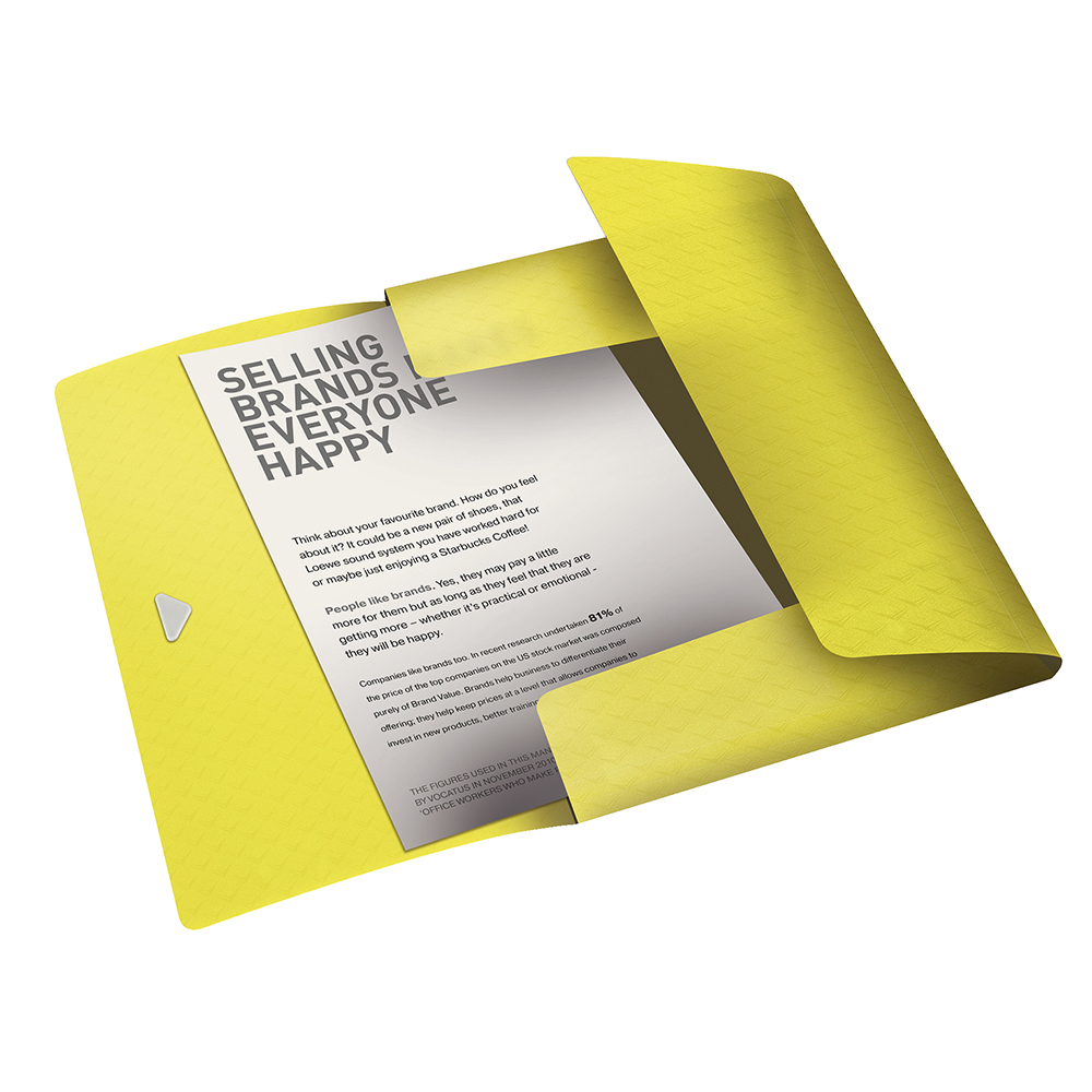 Папка Esselte Colour'ice, на гумку, PP на 150 аркушів, 233x8x320 мм, колір жовтий 626220