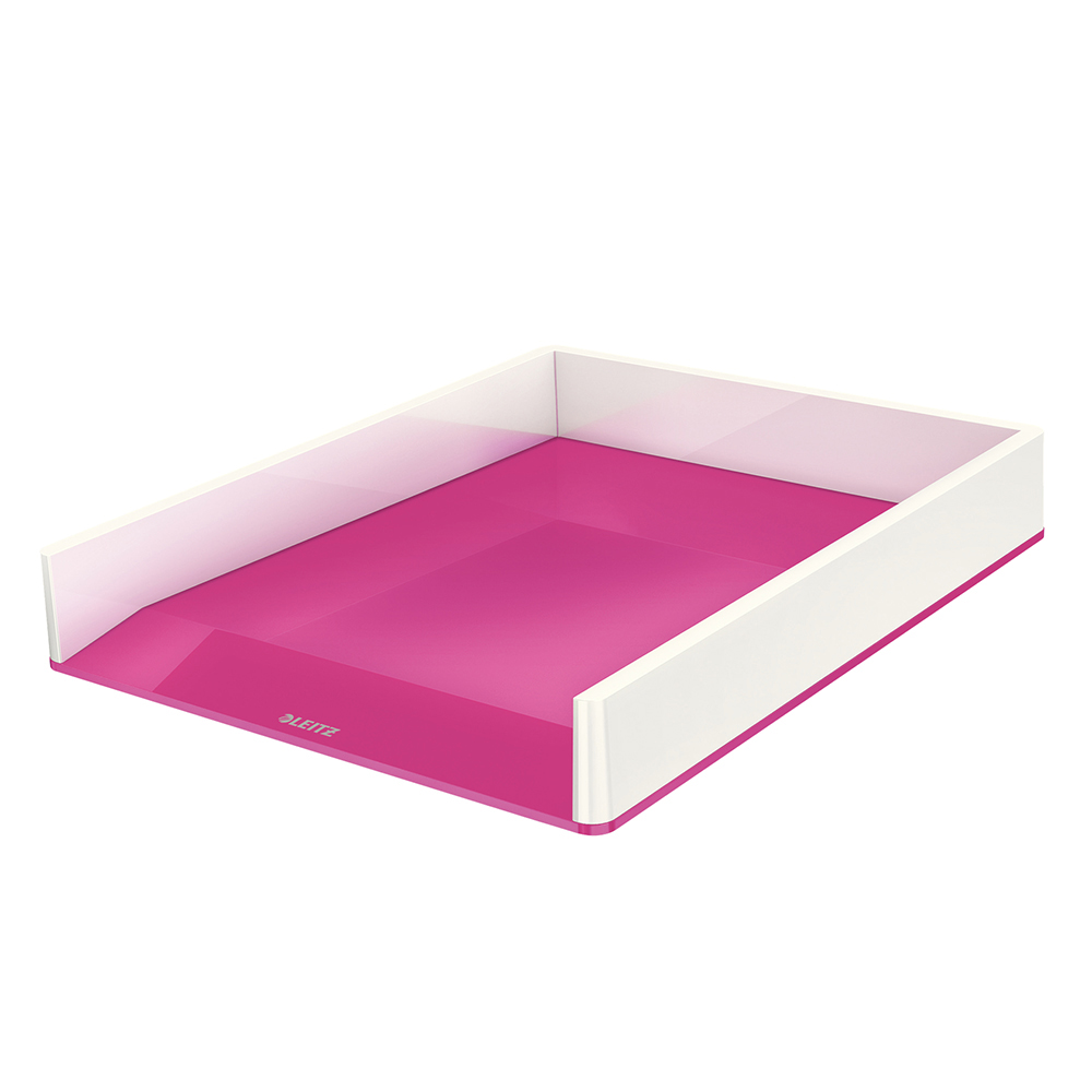 Лоток горизонтальний Leitz WOW Duo Colour, 267х49х336 мм, колір рожевий металік 5361-10-23