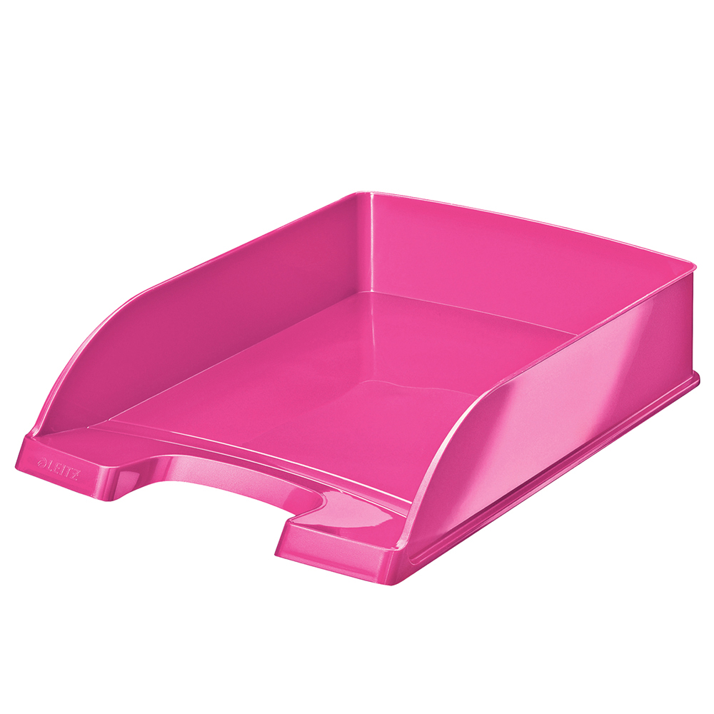 Горизонтальний лоток Leitz WOW, 255x70x357 мм, рожевий металік 5226-30-23