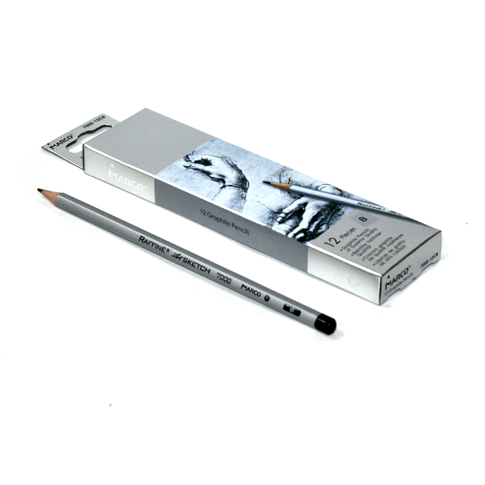 Олівець Marco чорнографітний В, 12 штук, шестигранні, картонна упаковка, ціна за 1 штуку 7000DM-12CB b