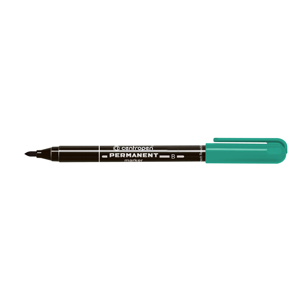 Маркер Centropen перманентний, 2 мм, колір зелений, круглий пишучий вузол, спиртова основа 2836/04