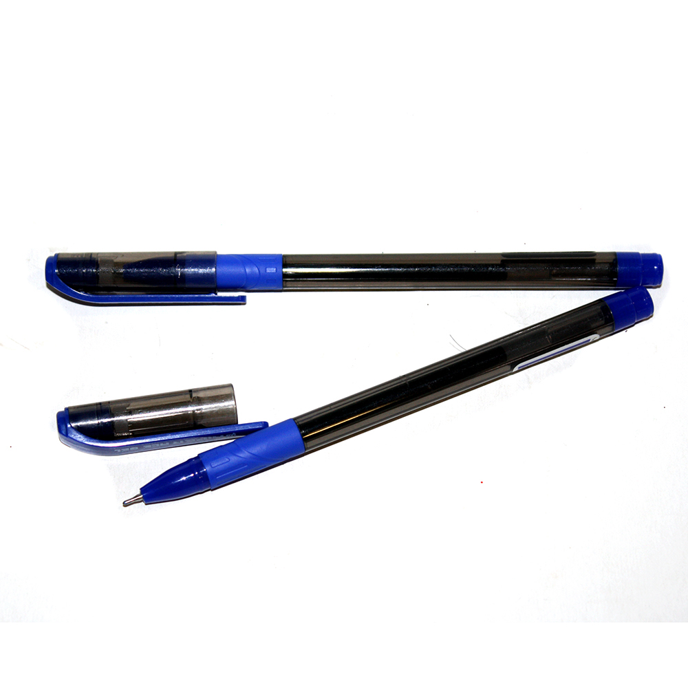 Ручка гелева Hiper Ace Gel 0,6 мм, прозора, гумова вставка, колір синій HG-125
