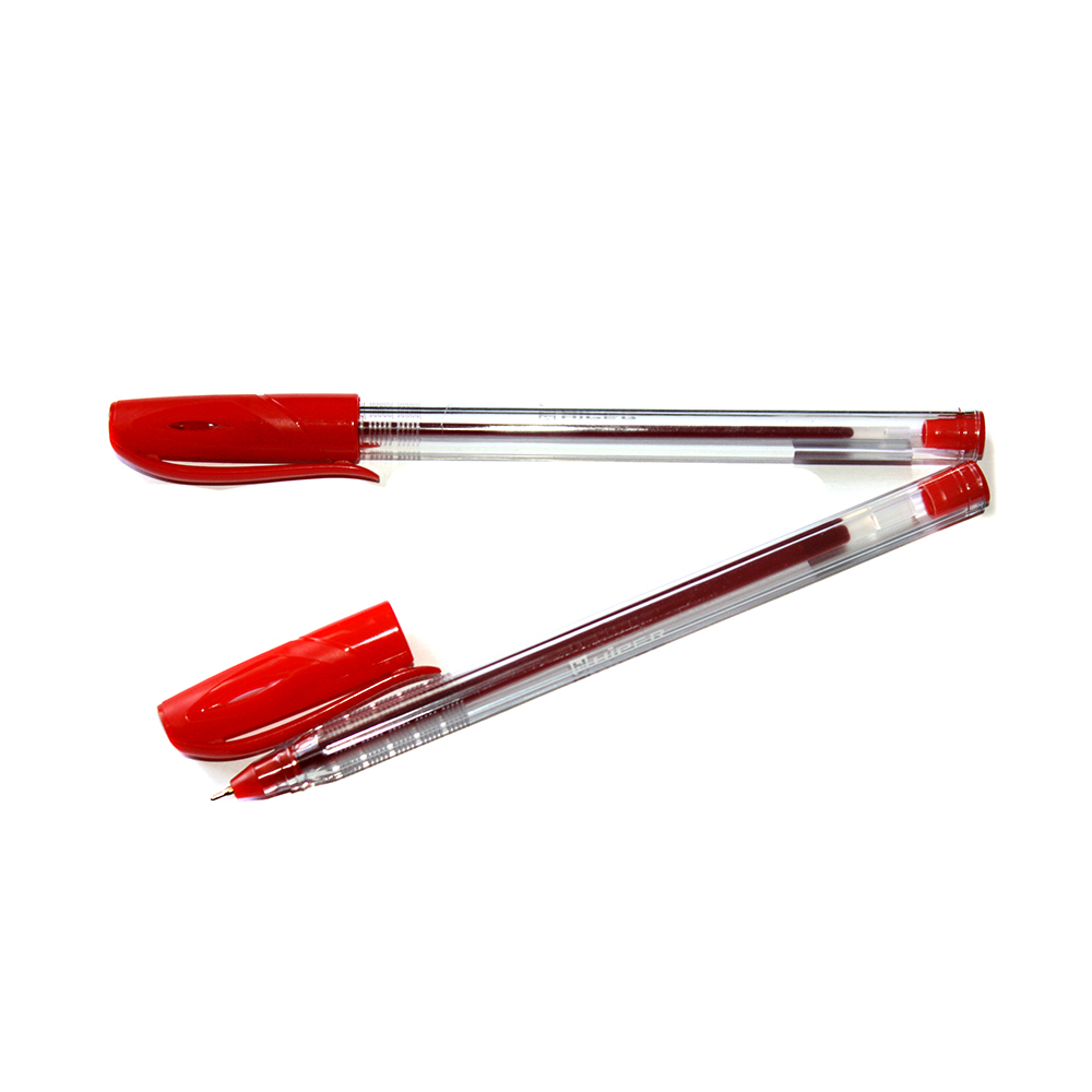 Ручка масляная Hiper Accord 0.7 мм, прозрачный корпус, цвет стержня красный HO-500