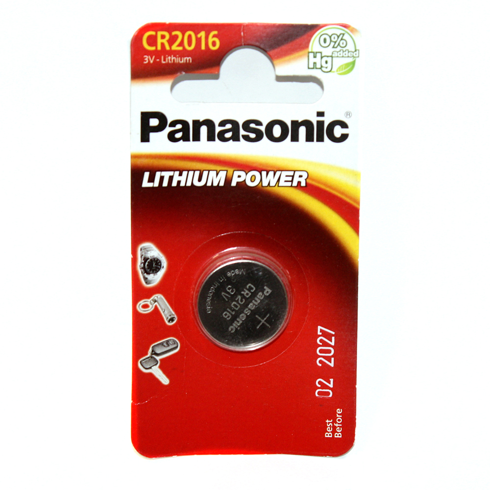Батарейка Panasonic CR-2016, Lithium, 3 v, таблетка, 1 штука в блістері CR2016