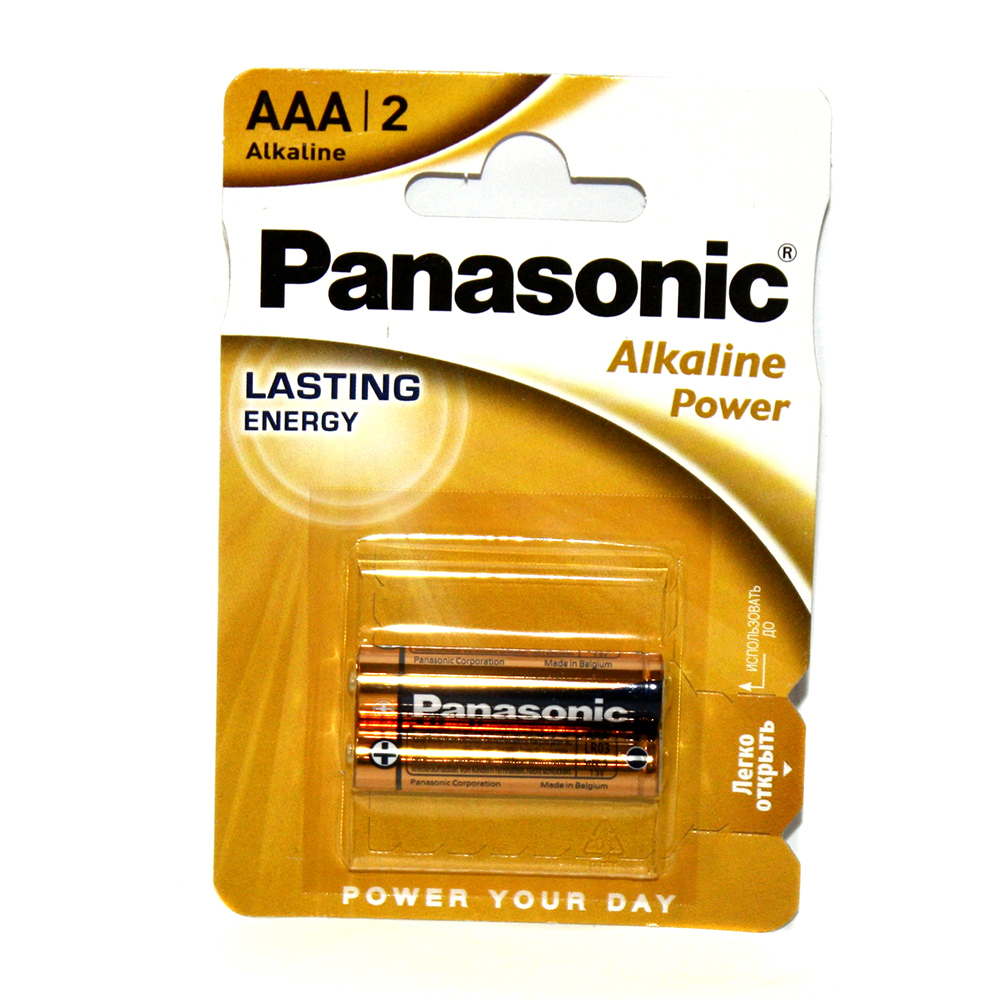 Батарейка Panasonic LR03, Alkaline Power (Bronze), 1.5 v, міні пальчик, 2 штуки в блістері LR03