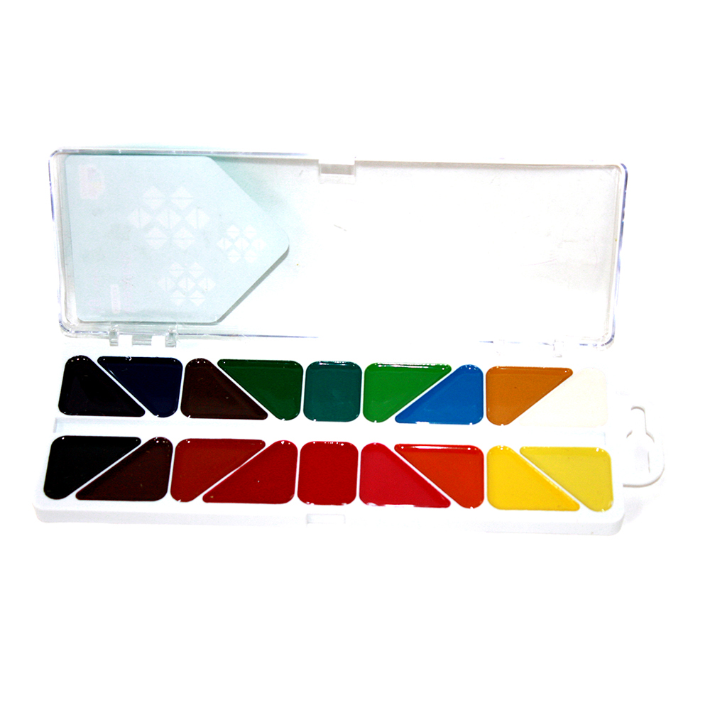 Фарба акварельна Гамма "Мозаїка" 18 кольорів, без пензлика, пластикова коробка 300104