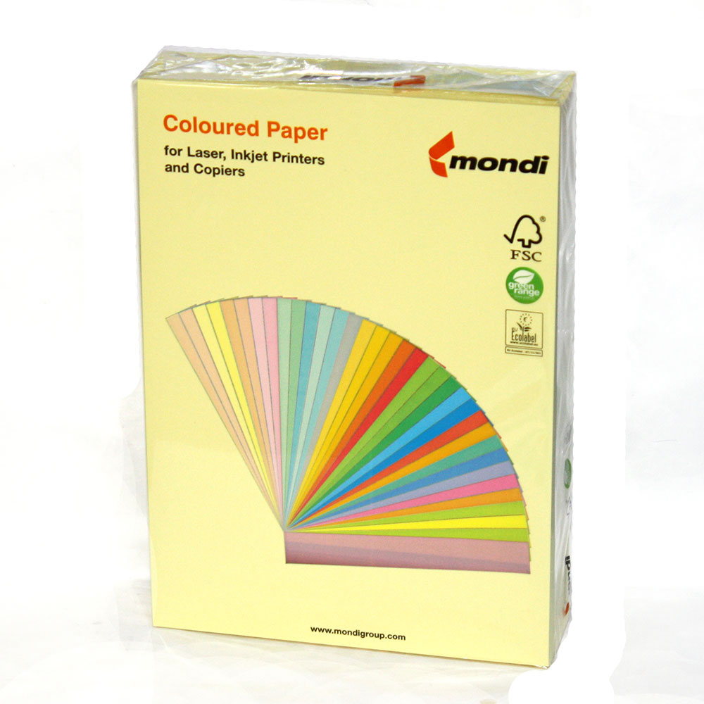 Папір кольоровий Mondi Coloured А4 80 г/м2, 500 аркушів, жовтий YE23