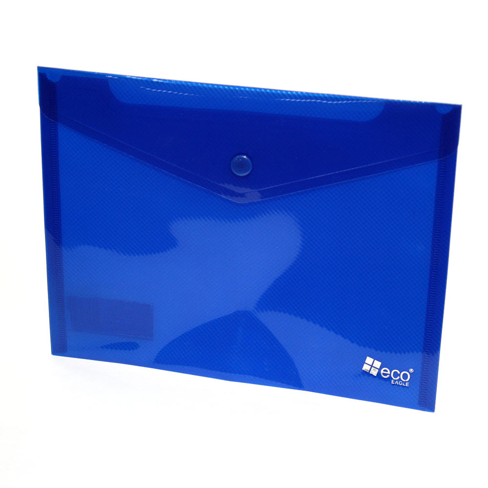 Папка конверт В5 Eco-Eagle на кнопку 180 мкм, колір прозорий асорті 4021-00