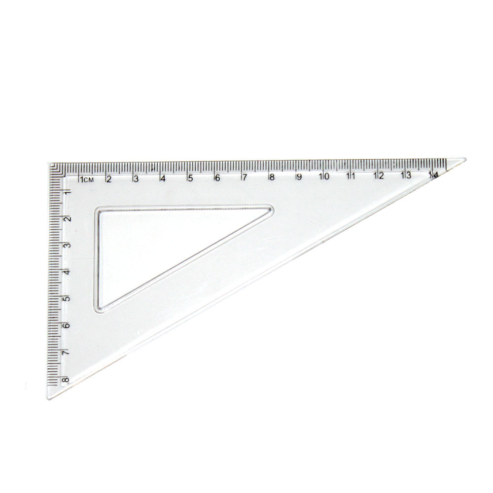 Трикутник Memoris-Precious пластиковий 15 см,прозорий, 90 градусів, в індивідуальній упаковці MF2006-1