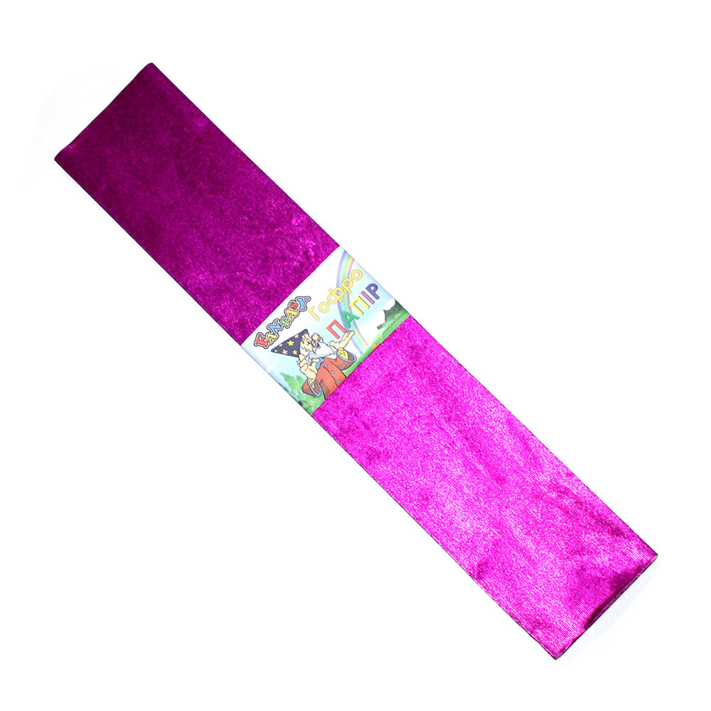 Креп-папір Fantasy металік 50 х 100 см, 20%, колір рожевий, ціна за 1 штуку 81-5