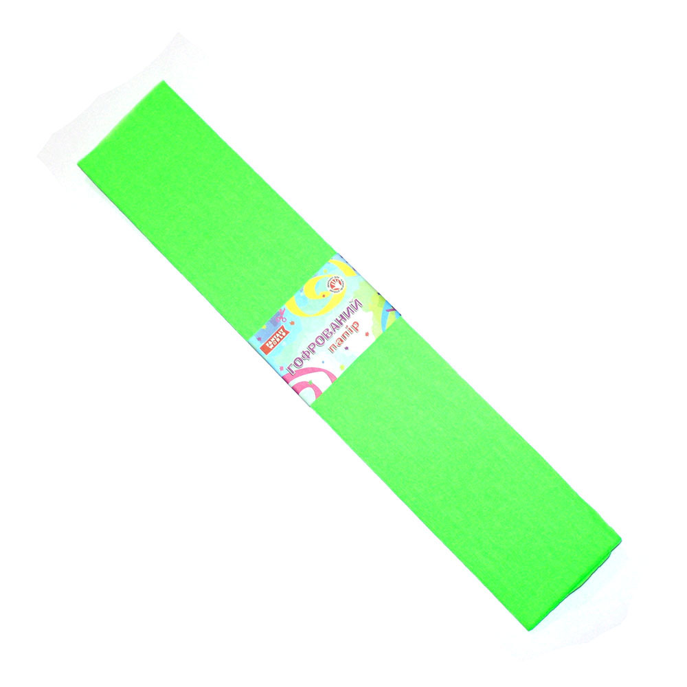 Креп-папір Fantasy флюорисцентний 50х200см,20% , колір салатовий, ціна за 1 штуку 80-93
