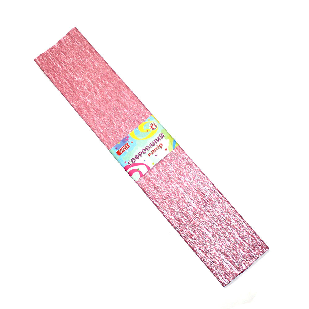Креп-папір Fantasy перламутровий 50 x 200 см, 20% , колір рожевий , ціна за 1 штуку 80-104