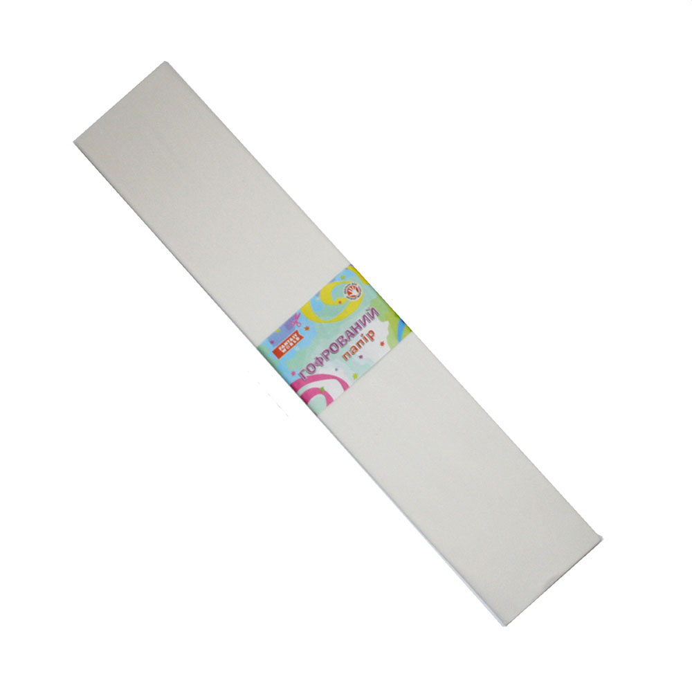 Креп-папір Fantasy 50 х 200 см, розтяжність 55%, колір білий, ціна за 1 штуку 80-20/55