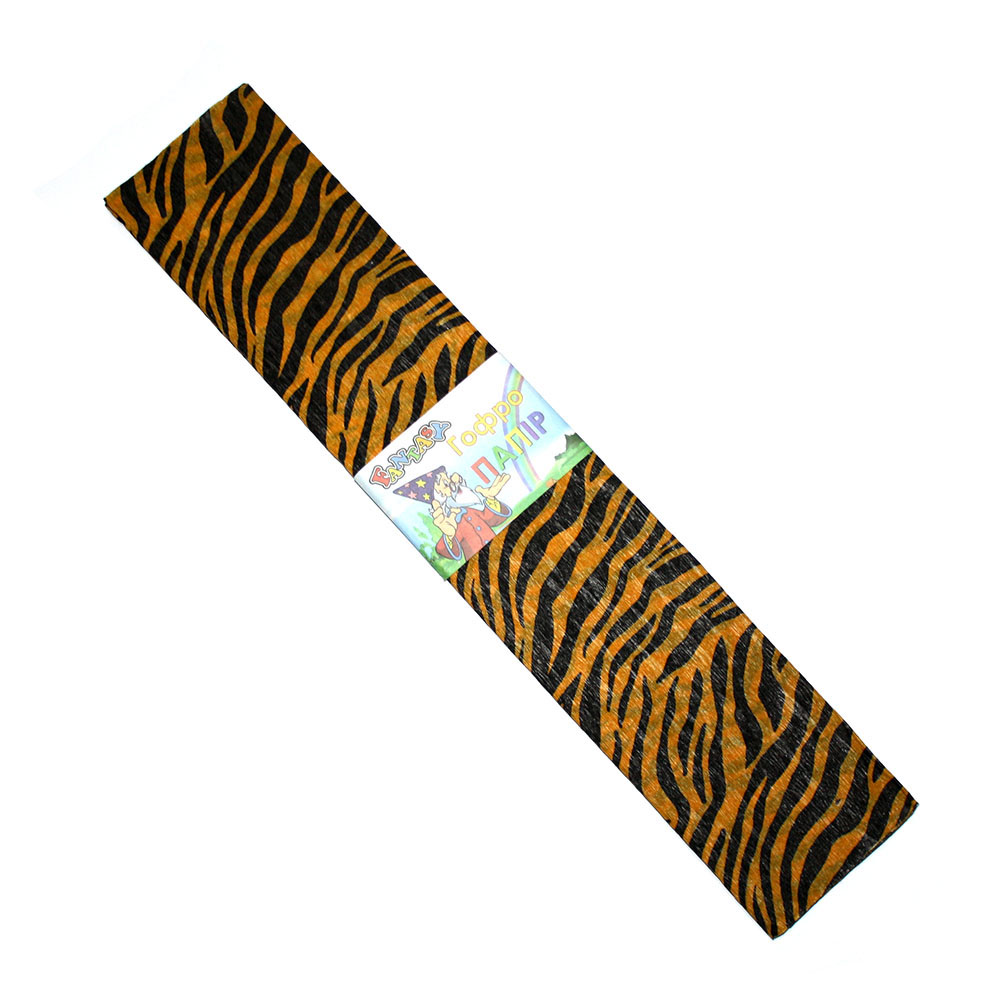 Креп-папір Fantasy 50 х 200 см, 20% з різнокольоровим надруком "Тигр" , ціна за  1 штуку 80-67