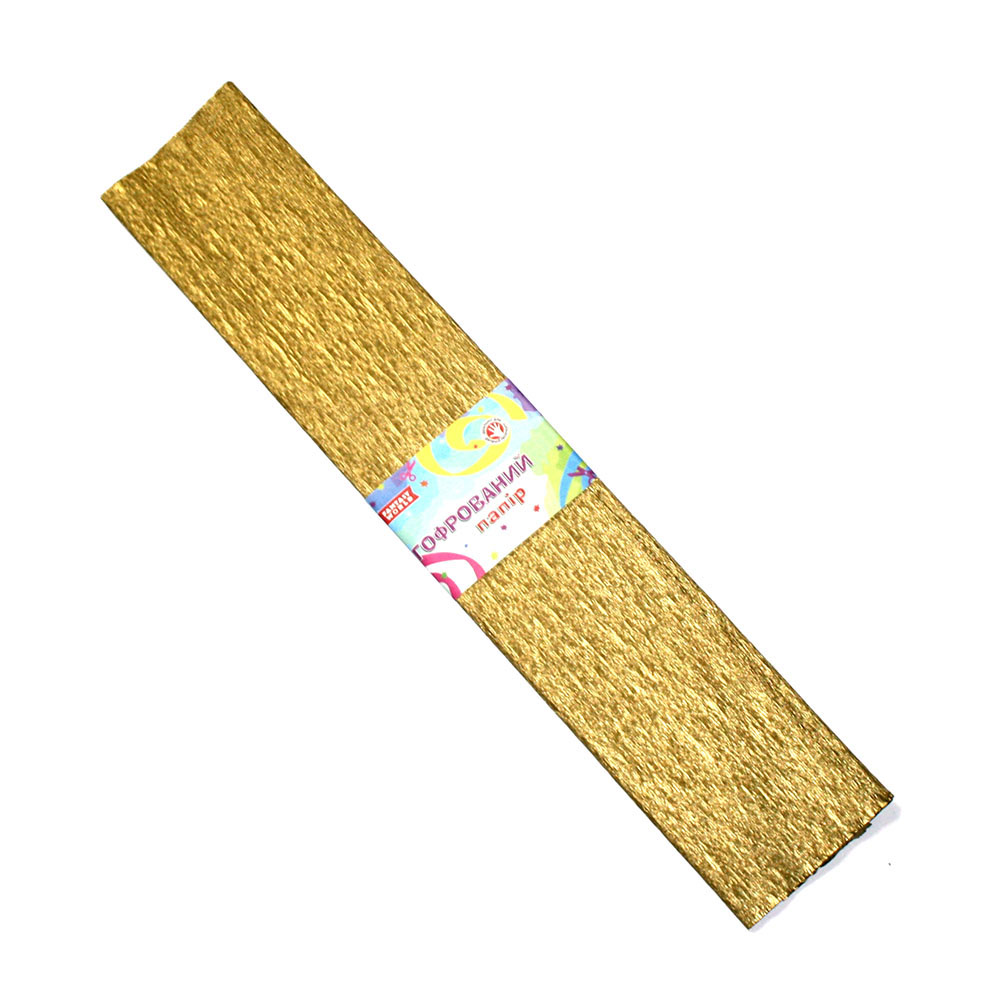 Креп-папір Fantasy 50 х 200 см, 20% , колір золотий, ціна за  1 штуку 80-38