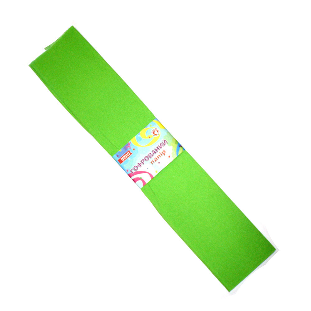 Креп-папір Fantasy 50 х 200 см, розтяжність 55%, колір салатовий, ціна за 1 штуку 80-12/55