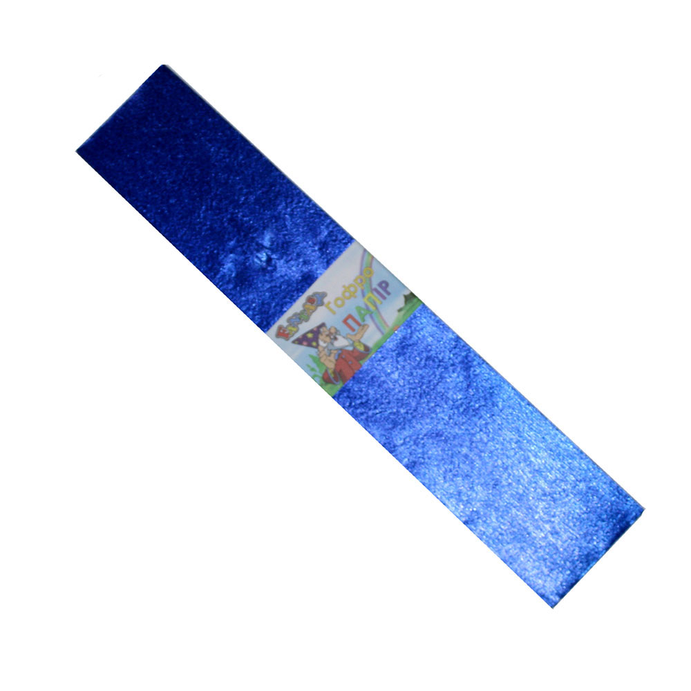 Креп-папір Fantasy металік 50 х 100 см, 20% , колір синій, ціна за 1 штуку 81-6