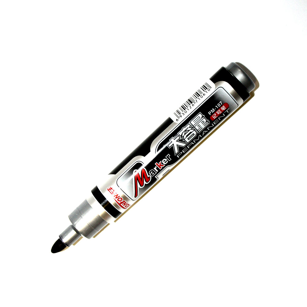 Маркер Tenfon перманентний 5,1 мм, колір чорний, заокруглений пишучий вузол PM-107