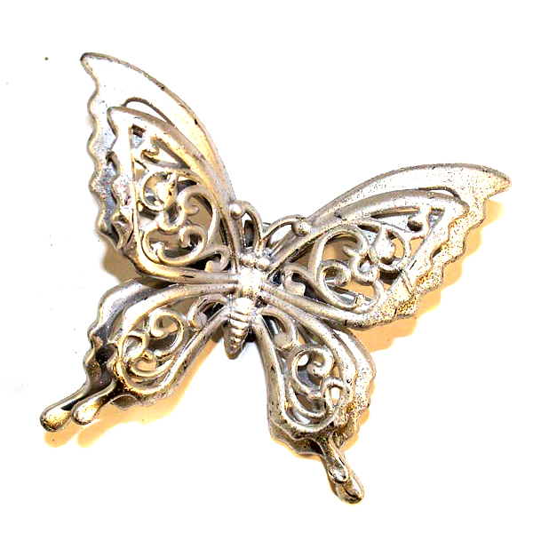 Підвіска - ялинкова прикраса "Метелик" 9,5 х 8,5 см, колір , срібний, виріб для новорічних свят HT-A00653S