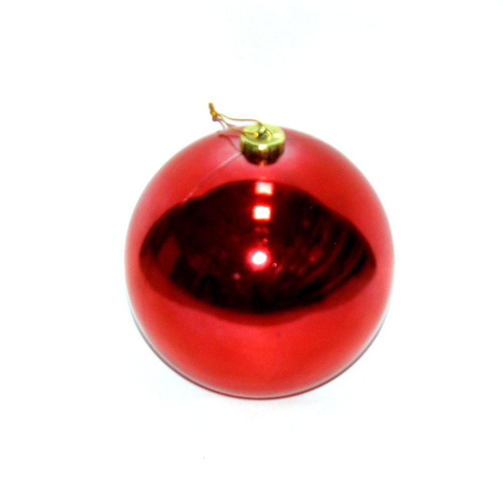 Підвіска Куля d=15 см, блискуча, пластикова, ялинкова прикраса для новорічних свят, колір червоний AR2/15001A/R