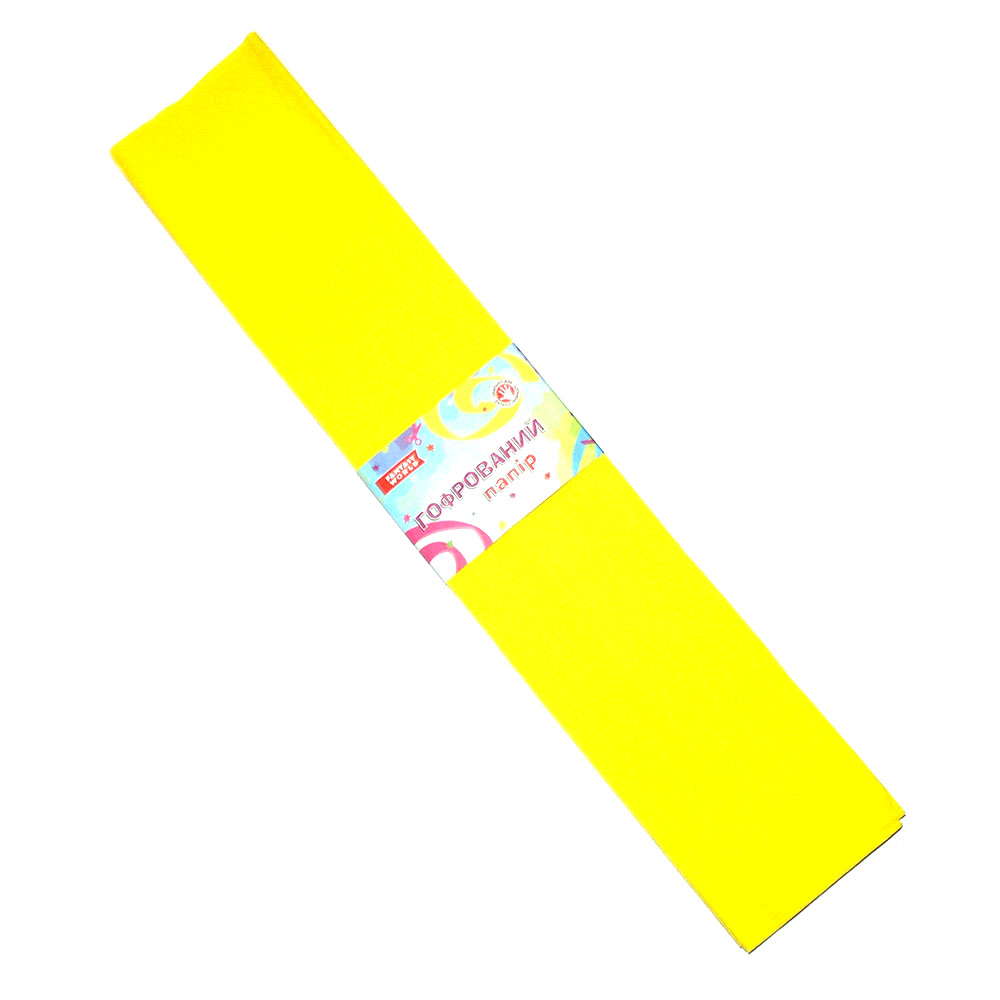 Креп папір Fantasy 50 х 200 см,100%, колір жовтий, 1 штука 80-30/100
