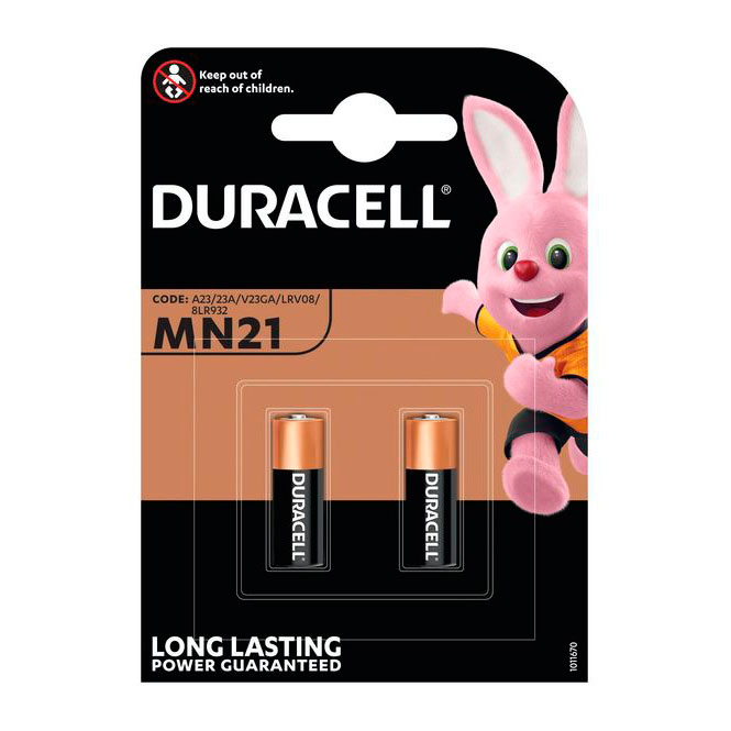 Батарейка Duracell MN21 BLN 12V Alkaline, 2 штуки під блістером, з європідвісом 5218150