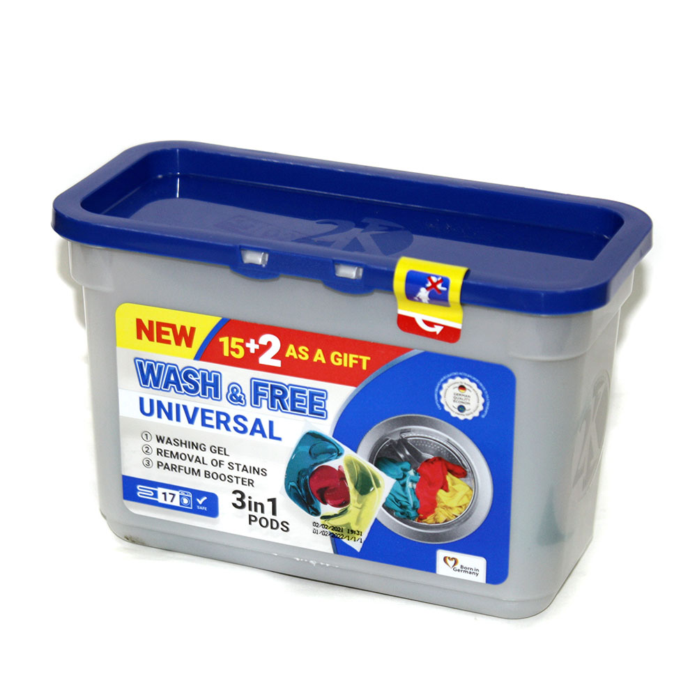 Капсули Wash & Free universal  для прання 17 штук х 25 г