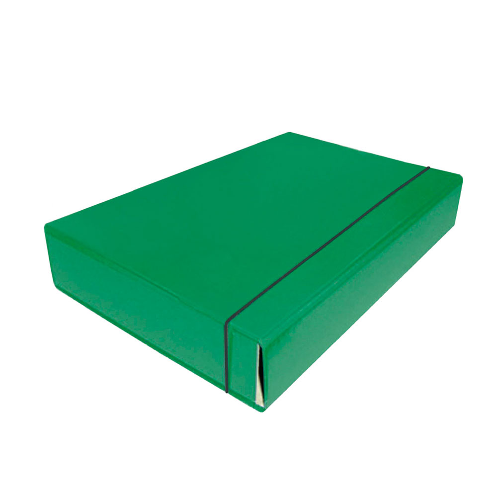 Папка - короб А4 ITEM 80 мм на гумці, ламінована, колір зелений іТЕМ306-80/06
