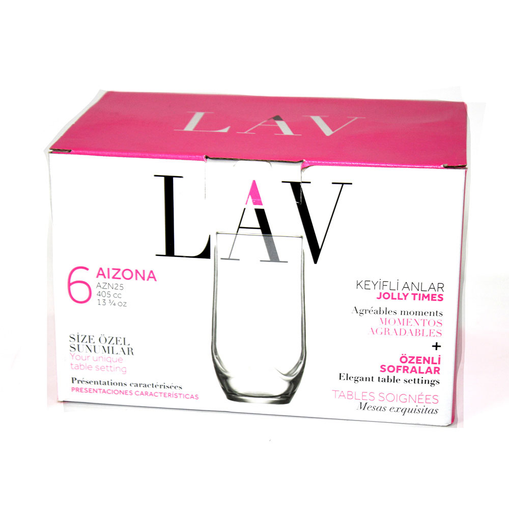 Склянка для холодних напоїв LAV Aizona 6 штук х 405 мл LV-AZN25F