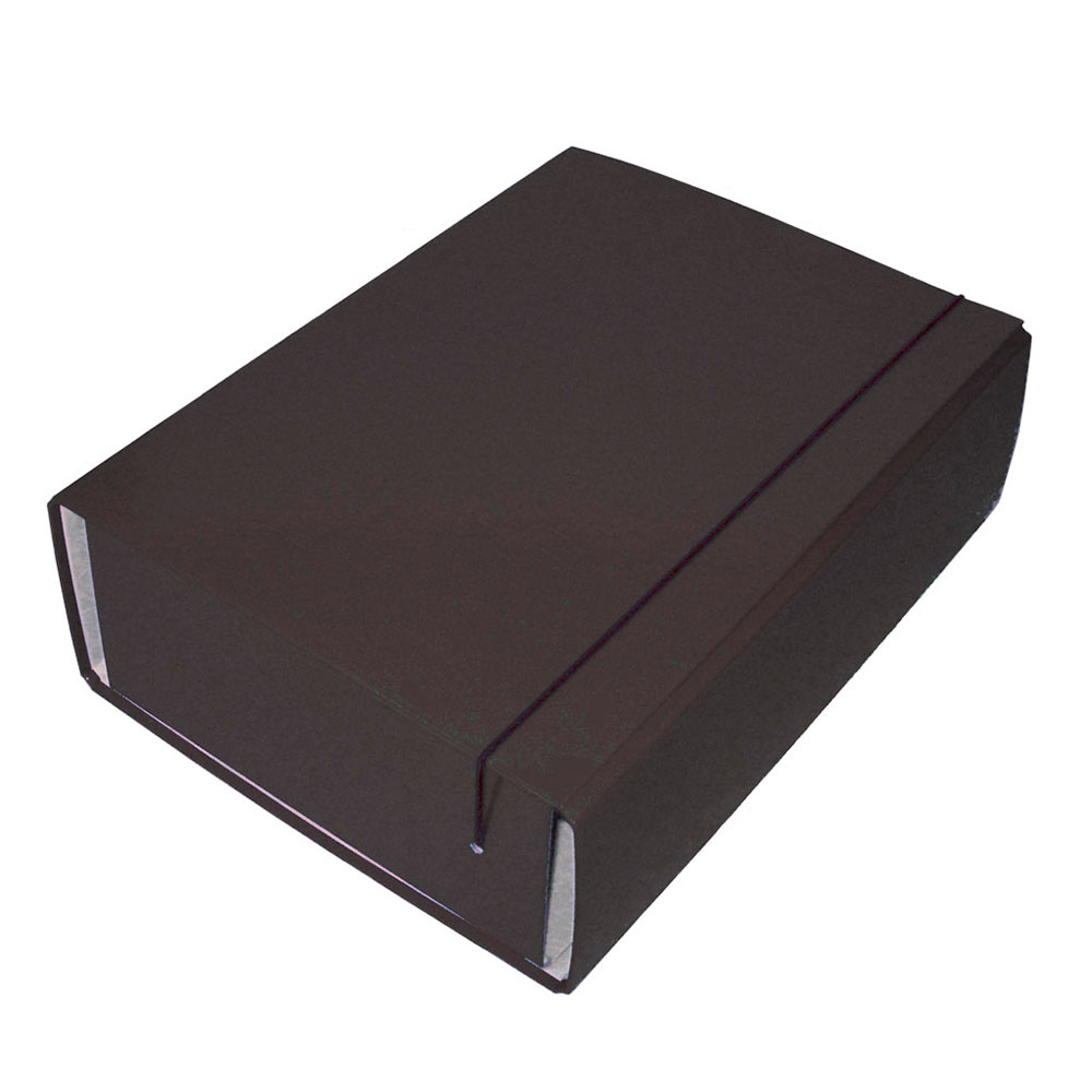 Папка - короб А4 ITEM 100 мм на гумці, лакове покриття, колір чорний іТЕМ306-100/02