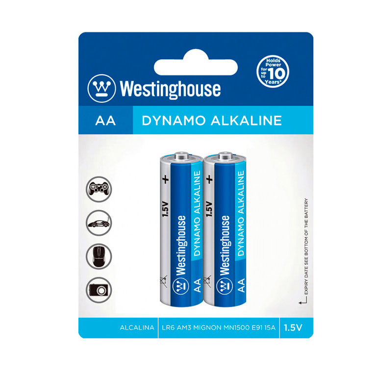 Батарейка Westinghouse Dynamo Alkaline AA/LR6, 2 штуки, блістер LR6-BP2