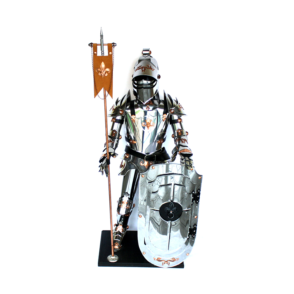 Фігура Лицар 1 м з міні баром у щиті і поличкою для ключів, матеріал: метал + дерево + декор