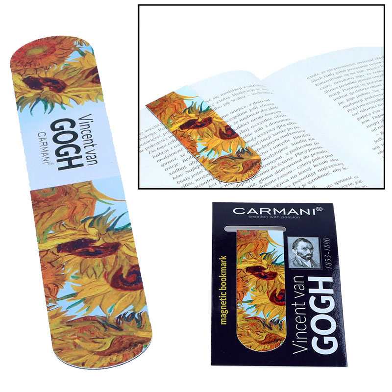 Закладка для книг магнітна Carmani Ван Гог "Соняшники" 3 х 10 см 013-4021