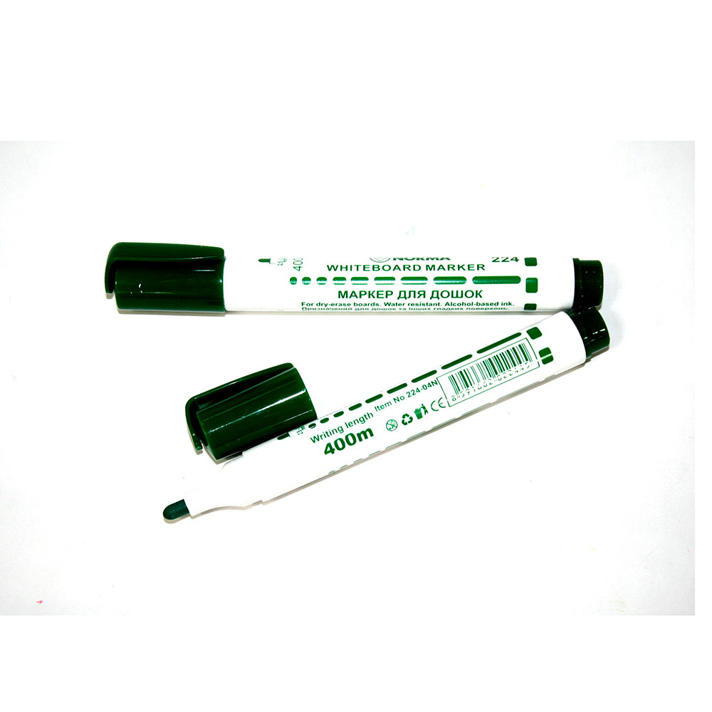Маркер для дошок Norma 2,5 - 3,5 мм, круглий пишучий вузол, зелений 224-04N