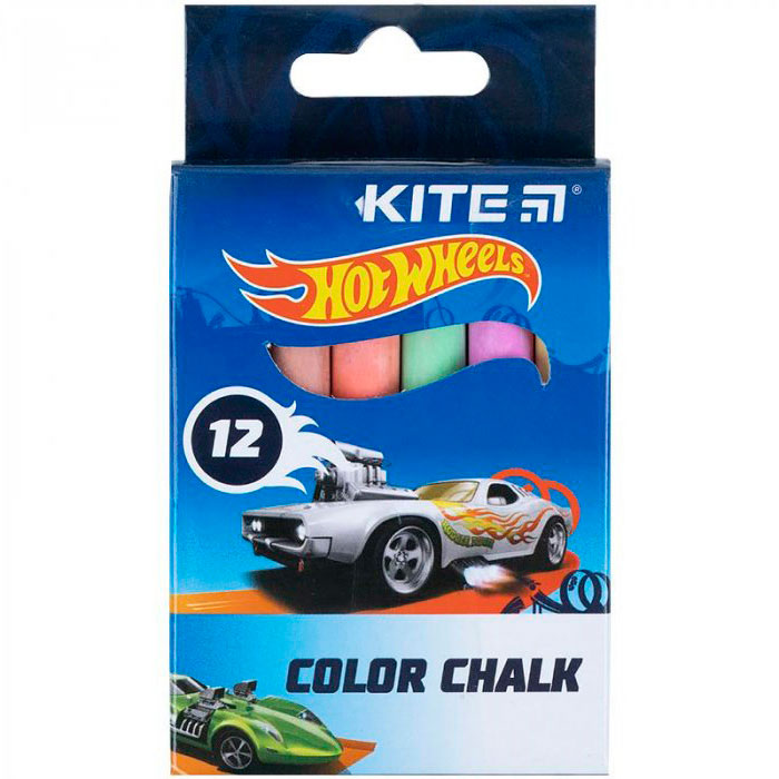 Крейда кольорова Kite, 12 штук, 6 кольорів, L=8 см; d= 9 мм, картонна коробка HW21-075