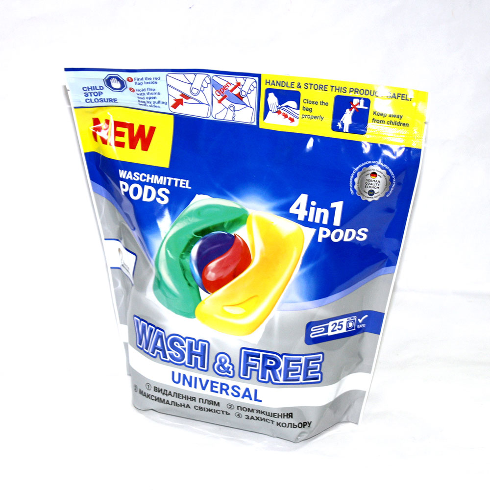 Капсули Wash & Free 4 in 1 universal, 25 штук