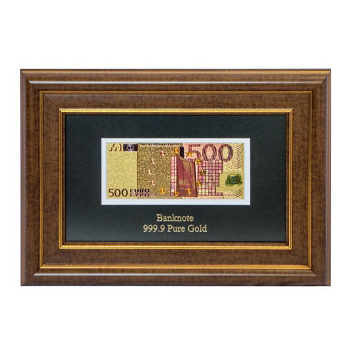 Панно Банкнота із золотим напиленням Гранд Презент "500 EURO"  36 х 24 см ГП60081
