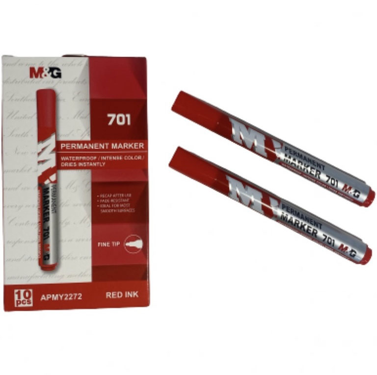 Маркер M&G  перманентний, товщина лінії 2 мм, колір червоний APMY2272-Red