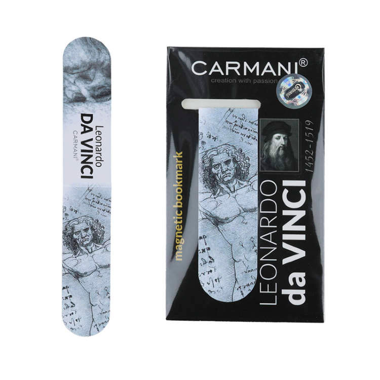 Закладка для книг магнітна Carmani Леонардо да Вінчі "Вітрувіанська людина" 3 х 10 см 013-4051