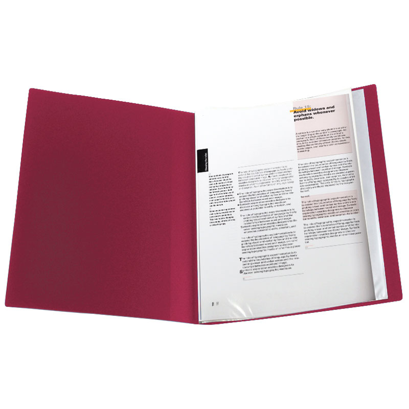 Дисплей - книга Axent А4 на 10 файлів, пластикова, прозора, бордова 1010-04-A
