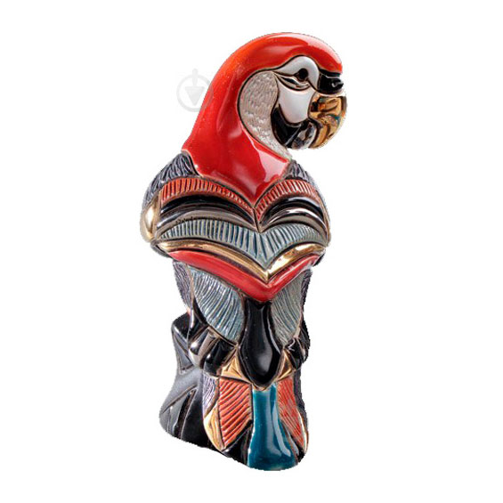 Фігурка De Rosa Rinconada Червоний папуга 14 х 7 х 10 см, керамика, позолота 18К, платина 795-0228R