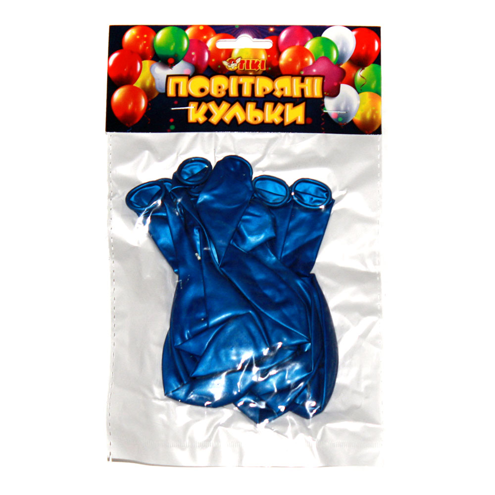 Повітряні кульки Tiki 12" перламутрові сині, 10 штук в упаковці ТК-53425,27
