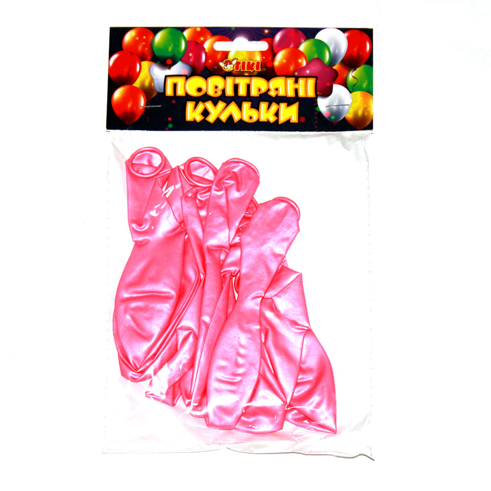 Повітряні кульки Tiki 12" перламутрові рожеві, 10 штук в упаковці ТК-53434